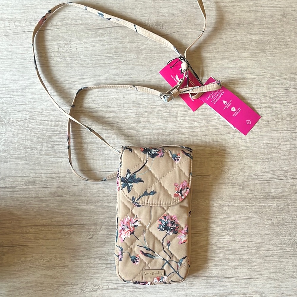 Vera Bradley twill crossbody cellphone bag
